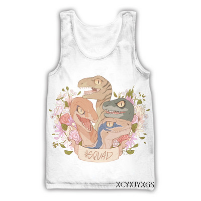 Noi bărbați/femei 3D imprimat Jurassic Park Dinozaur Vestă casual Moda Streetwear Bărbați Sporting Tank Top D01