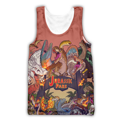 Noi bărbați/femei 3D imprimat Jurassic Park Dinozaur Vestă casual Moda Streetwear Bărbați Sporting Tank Top D01