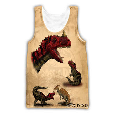 Noi bărbați/femei 3D imprimat Jurassic Park Dinozaur Vestă casual Moda Streetwear Bărbați Sporting Tank Top D01