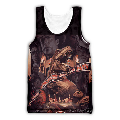 Noi bărbați/femei 3D imprimat Jurassic Park Dinozaur Vestă casual Moda Streetwear Bărbați Sporting Tank Top D01