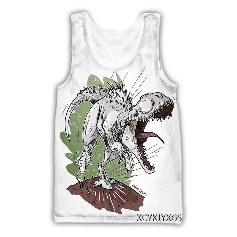 Noi bărbați/femei 3D imprimat Jurassic Park Dinozaur Vestă casual Moda Streetwear Bărbați Sporting Tank Top D01