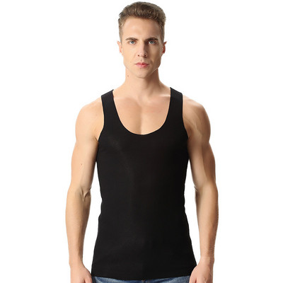 Novi dolazni modni muški ljetni tanki bešavni super veliki elastični pamučni široki pleteni prsluk bez rukava, plus veličina XL-7XL