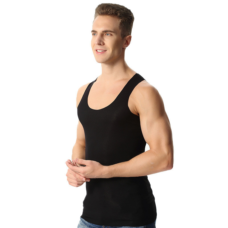 Novi dolazni modni muški ljetni tanki bešavni super veliki elastični pamučni široki pleteni prsluk bez rukava, plus veličina XL-7XL