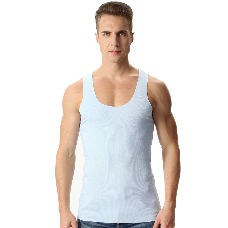 Novi dolazni modni muški ljetni tanki bešavni super veliki elastični pamučni široki pleteni prsluk bez rukava, plus veličina XL-7XL