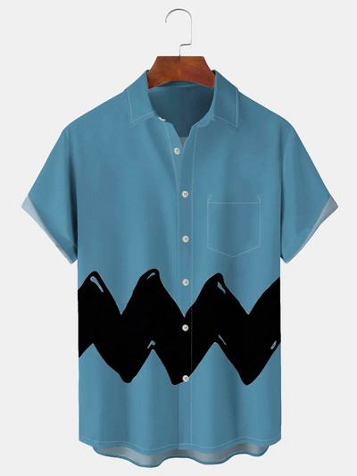 Hawaii ing Férfinak Nyári divat Beach Stripe Casuals Y2k Streetwear póló rövid ujjú túlméretezett ing 5XL ruhák