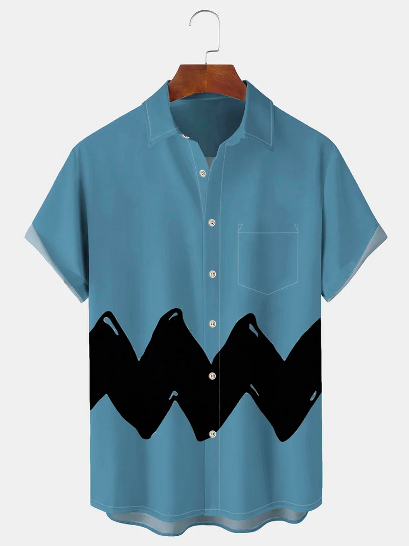 Hawaii ing Férfinak Nyári divat Beach Stripe Casuals Y2k Streetwear póló rövid ujjú túlméretezett ing 5XL ruhák