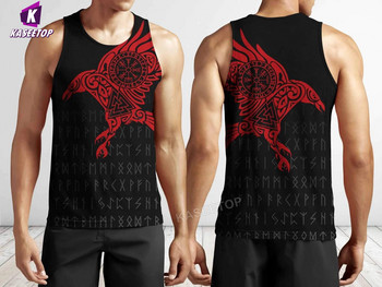 3D печат Viking Man Warrior Stronger Vest Cool Swim Hip Hop Мъжки потници Running Undershirt Home Sport Pllover Short Sleeve