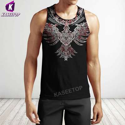 3D Print Viking Mees Sõdalane Tugevam Vest Lahe ujumine Hip Hop Meeste Tankitopsid Jooksu alussärk Kodu Sport Pllover Lühikeste varrukatega