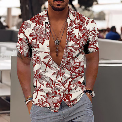 Modes havajiešu vīriešu krekls ar 3d kokosriekstu koku apdruku vasaras ikdienišķs ar īsām piedurknēm Ielu modes apģērbi Augstas kvalitātes vīriešu tops