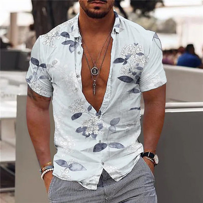 Καλοκαιρινά πουκάμισα της Χαβάης για άνδρες Υπερμεγέθη Αστεία με στάμπα ροζ Harajuku Casual Holiday Tops Μεσαιωνικά πολυτελή ρούχα Vintage Y2k