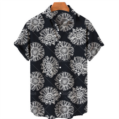 Ανδρικά κοινωνικά καλοκαιρινά πουκάμισα σε στυλ Χαβάης Ανδρικά ρούχα Πολυτελής μόδας 2023 Κοντό μανίκι για άνδρες Horror Medieval printed