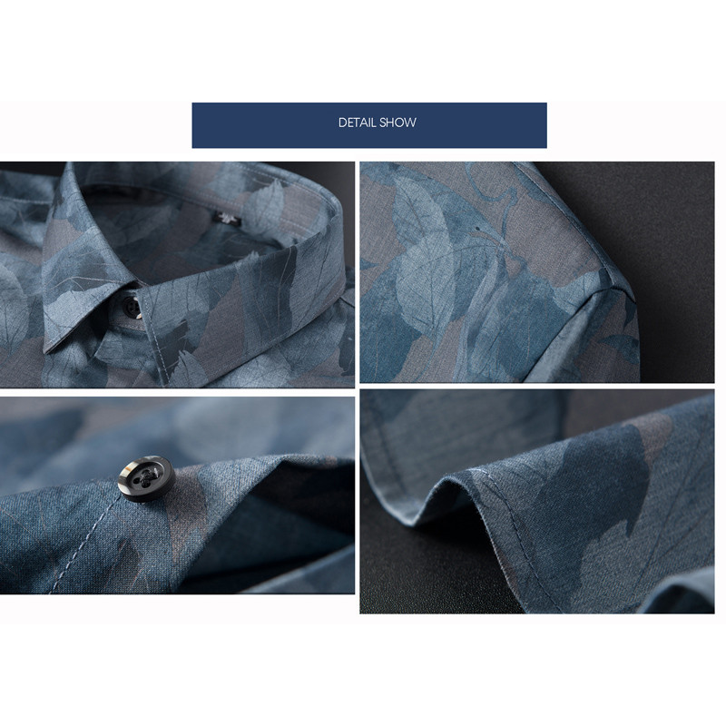 Ανδρικά πουκάμισα BROWON για καλοκαίρι 2023 Νέο ελαστικό πουκάμισο από ίνες μπαμπού Ανδρικά πουκάμισα ρετρό μόδας με κοντό μανίκι πουκάμισα με γυριστό γιακά