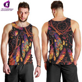 Harajuku 3D-prinditud sulgedega natiivse mustriga vest Lahe ujumishiphop meeste tanktopid Jooksu alussärk Kodu Sport lühikeste varrukatega Stiil9