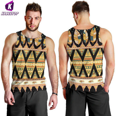 Harajuku 3D-prinditud sulgedega natiivse mustriga vest Lahe ujumishiphop meeste tanktopid Jooksu alussärk Kodu Sport lühikeste varrukatega Stiil9