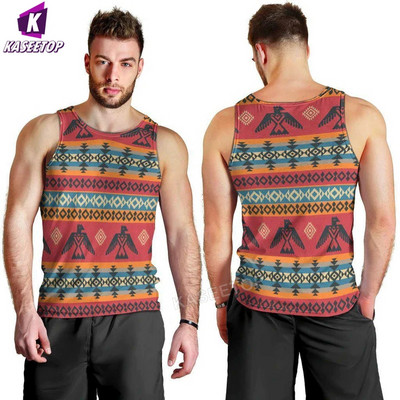 Harajuku 3D-prinditud sulgedega natiivse mustriga vest Lahe ujumishiphop meeste tanktopid Jooksu alussärk Kodu Sport lühikeste varrukatega Stiil9