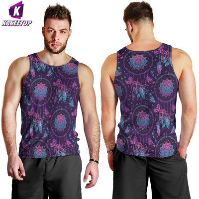 Harajuku 3D-prinditud sulgedega natiivse mustriga vest Lahe ujumishiphop meeste tanktopid Jooksu alussärk Kodu Sport lühikeste varrukatega Stiil9