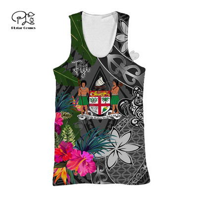 PLstar Cosmos Fidži rahvuslik embleem, kultuuri 3D-prinditud 2021. aasta uus moodne suvine meeste/naiste vabaaja rannavest F17