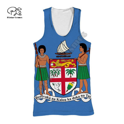 PLstar Cosmos Fidži rahvuslik embleem, kultuuri 3D-prinditud 2021. aasta uus moodne suvine meeste/naiste vabaaja rannavest F17