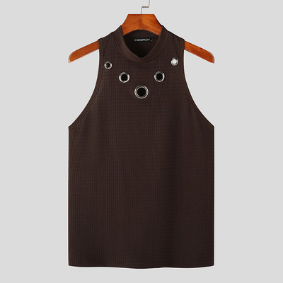 Ανδρικές μπλούζες τανκ 2023 Μασίφ ζιβάγκο με κούφια μανίκια ανδρικά γιλέκα streetwear καλοκαιρινά καθημερινά ανδρικά ρούχα S-5XL INCERUN