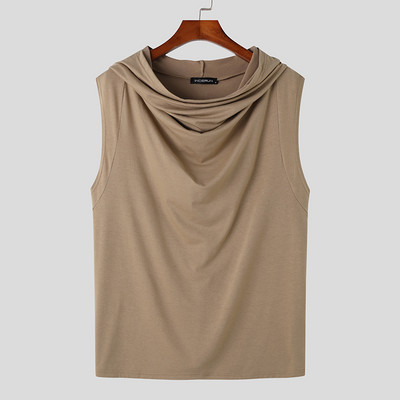 Ανδρικά καλοκαιρινά φανελάκια με κουκούλα μονόχρωμα αμάνικα casual ανδρικά γιλέκα Streetwear 2023 Fashion Loose Ανδρικά Ρούχα S-5XL INCERUN