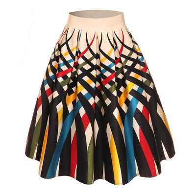 Retro Plus Size In carouri colorate Vintage Retro Fuste Femei Imprimeu Chic Summer Party Fuste 3xl 4xl Femei Fuste Tutu Saia