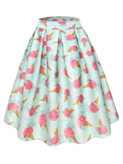 Retro Plus Size In carouri colorate Vintage Retro Fuste Femei Imprimeu Chic Summer Party Fuste 3xl 4xl Femei Fuste Tutu Saia