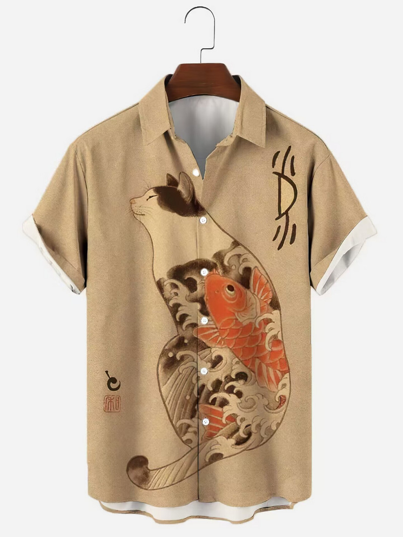 Μπλουζάκι Unisex Χαβάης 2023 Μπλουζάκι Bushido σε ιαπωνικό στυλ Κορυφαίο ανδρικό πουκάμισο Ρούχα για κατοικίδια Ρούχα για γάτες Animal 3d printing πουκάμισα καλοκαίρι