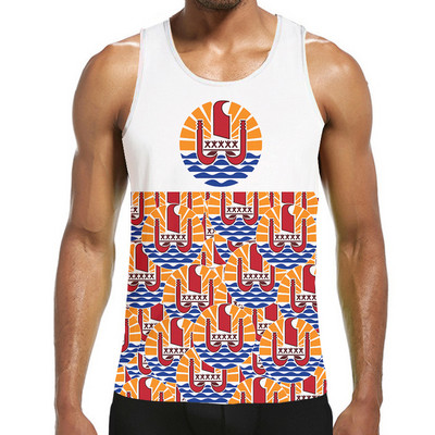 3D Print Polinēzija Taiti jūra Vasaras pludmale Jūra Vīriešu topi ikdienas fitnesa kultūrisms sporta zāle Muskuļi Vīriešu veste bez piedurknēm