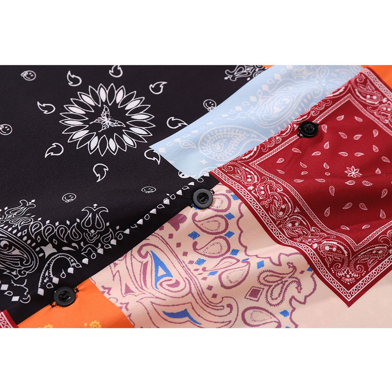 Tumša ikona Oranžs Bandana Krekls Vīriešu Vasaras plāns Materiāls Holiday Beach Vīriešu krekli Polo krekls