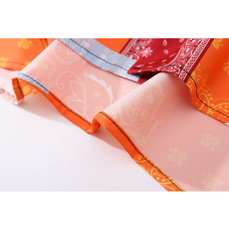 Tumša ikona Oranžs Bandana Krekls Vīriešu Vasaras plāns Materiāls Holiday Beach Vīriešu krekli Polo krekls