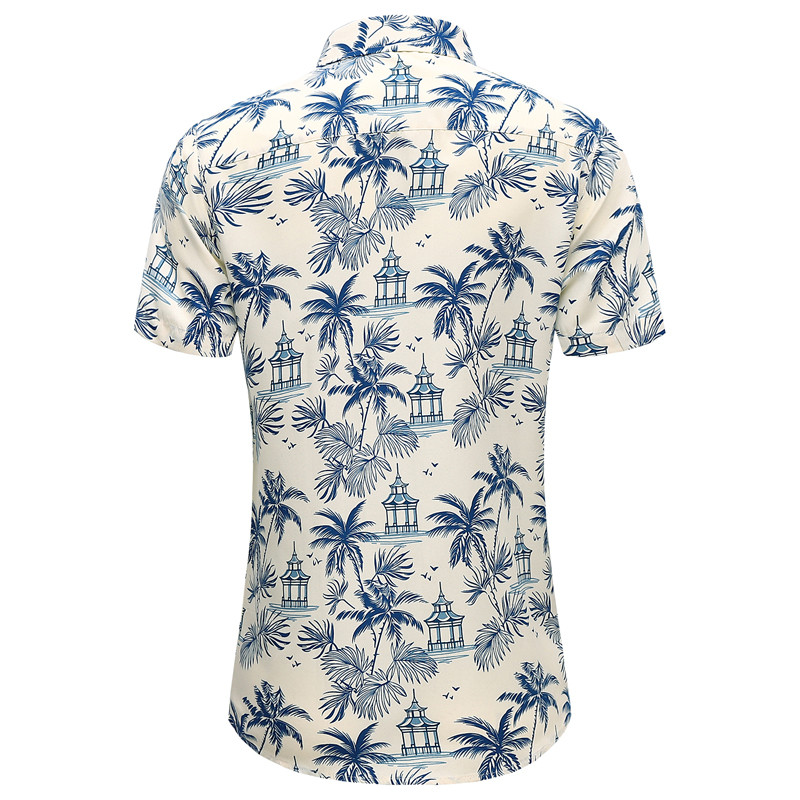 Μόδα Κορέα Σχέδιο Hawaii Beach κοντά μανίκια casual πουκάμισα Ανδρική μπλούζα με στάμπα 2023 καλοκαιρινά ρούχα Plus Ασιατικό μέγεθος 5XL 6XL