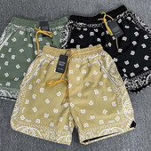 RHUDE 2023 elastsed lühikesed püksid, mustad hingavad meeste naiste prinditud kvaliteetsed rannanöörid, saabumine, 1:1 triip sinine