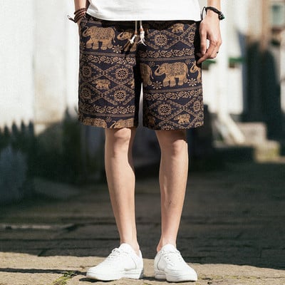 Vyriški medvilniniai šortai japoniški laisvalaikio hiphopo spaudiniai raišteliai Vasariniai gatvės laisvi tiesūs patogūs vyriški šortai M-5XL