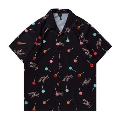 Dark Icon Lollipop Cămașă hawaiană Bărbați Summer Street Fashion Tricou polo pentru bărbați Cămăși din material ușor pentru bărbați