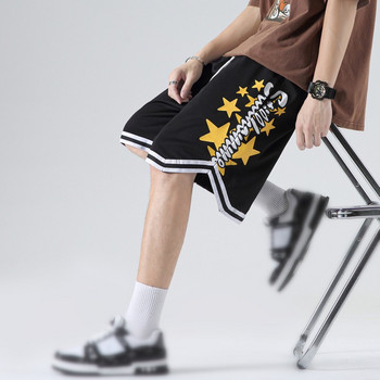 Ανδρικά σορτς αμερικανικού στυλ 2023 Fashion Summer Stars Εκτύπωση Κοντό παντελόνι με κορδόνι Ανδρικά μπαούλα μεγάλου μεγέθους