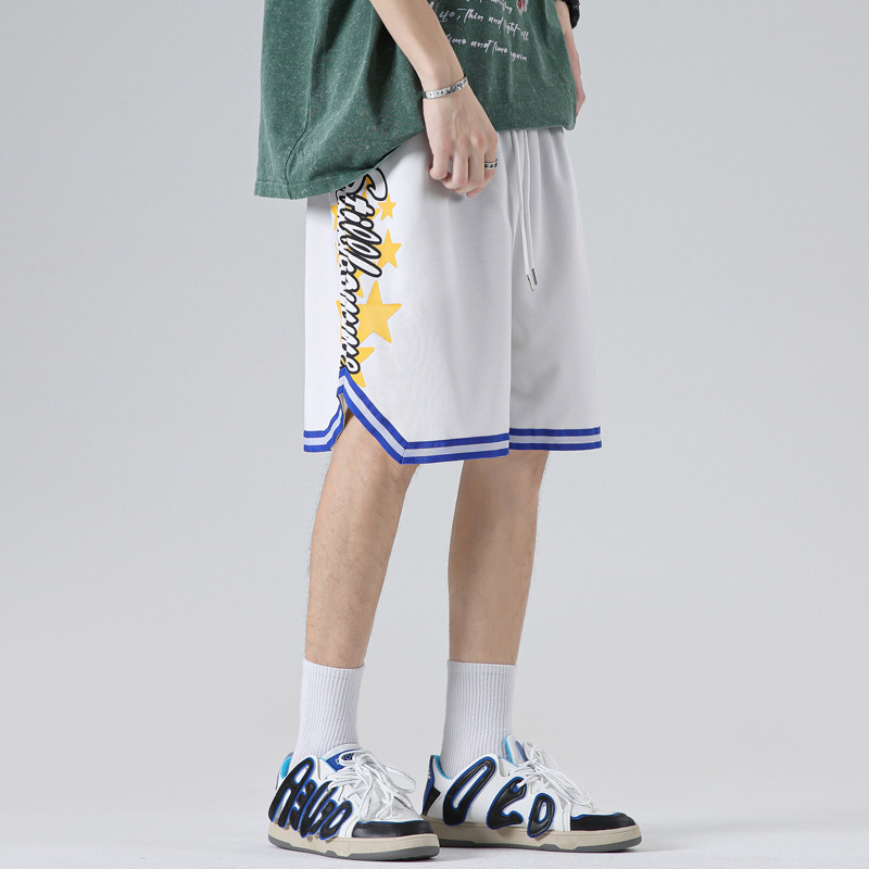 Pantaloni scurți în stil american pentru bărbați 2023, la modă, cu stele cu imprimeu, cu șnur, pantaloni scurți pentru bărbați de mărime mare