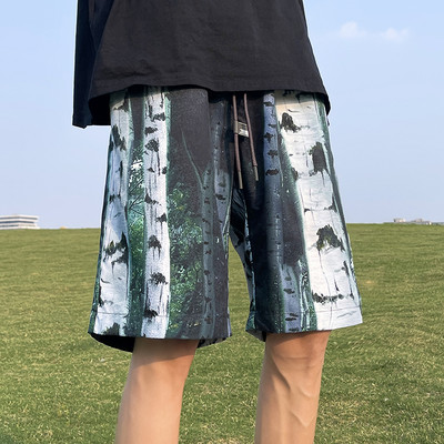 Vasaras āra lielizmēra šorti vīriešiem, moderni, brīvi piecu punktu bikses High Street ikdienišķas, taisnas bikses Hip Hop vīriešu koferi