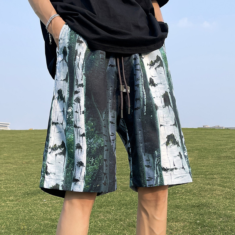 Vasaras āra lielizmēra šorti vīriešiem, moderni, brīvi piecu punktu bikses High Street ikdienišķas, taisnas bikses Hip Hop vīriešu koferi