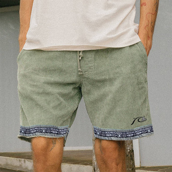 Мъжки къси панталони с модни щампи, летни реколта, рипсени джобове, къси панталони за сърф, мъжки ежедневни къси панталони за плажно бягане, долнища от плат