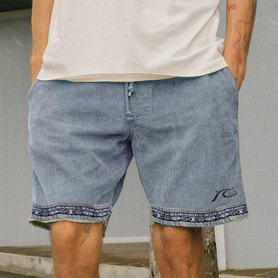 Pantaloni scurti pentru bărbați, imprimați la modă, vară, vintage, buzunare din velur, pantaloni scurți pentru surfing, ocazional, pentru alergare, pe plajă, pantaloni de jos din pânză