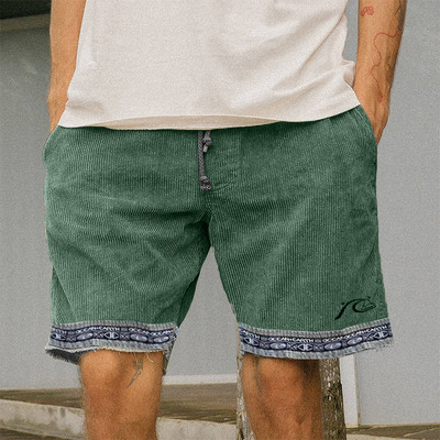 Pantaloni scurti pentru bărbați, imprimați la modă, vară, vintage, buzunare din velur, pantaloni scurți pentru surfing, ocazional, pentru alergare, pe plajă, pantaloni de jos din pânză