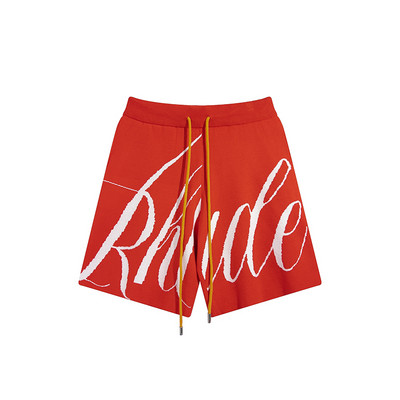 RHUDE Arrival Cotton Letter Logo Μαύρο Μπλε Πράσινο Κόκκινο Παντελόνι Ανδρικό Γυναικείο Νέο Υψηλής Ποιότητας 1:1 Υπερμεγέθη σορτς με ελαστικότητα που αναπνέει