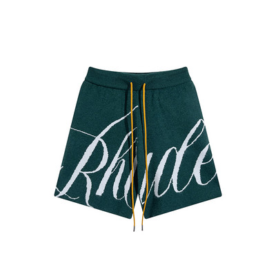 RHUDE Arrival Cotton Letter Logo Μαύρο Μπλε Πράσινο Κόκκινο Παντελόνι Ανδρικό Γυναικείο Νέο Υψηλής Ποιότητας 1:1 Υπερμεγέθη σορτς με ελαστικότητα που αναπνέει