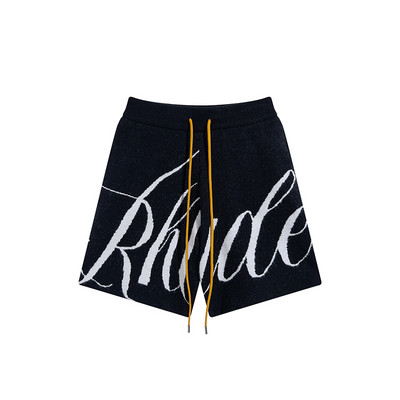 RHUDE Arrival Cotton Letter Logo Μαύρο Μπλε Πράσινο Κόκκινο Παντελόνι Ανδρικό Γυναικείο Νέο Υψηλής Ποιότητας 1:1 Υπερμεγέθη σορτς με ελαστικότητα που αναπνέει