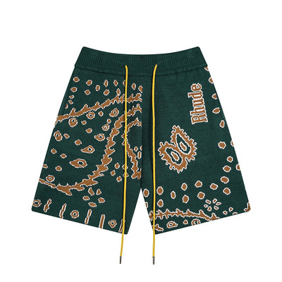 RHUDE 2023 kiváló minőségű férfi női pamut nyomtatás kültéri túlméretes húzózsinór rugalmas nyakkendő Beach szabadidős, légáteresztő rövidnadrág