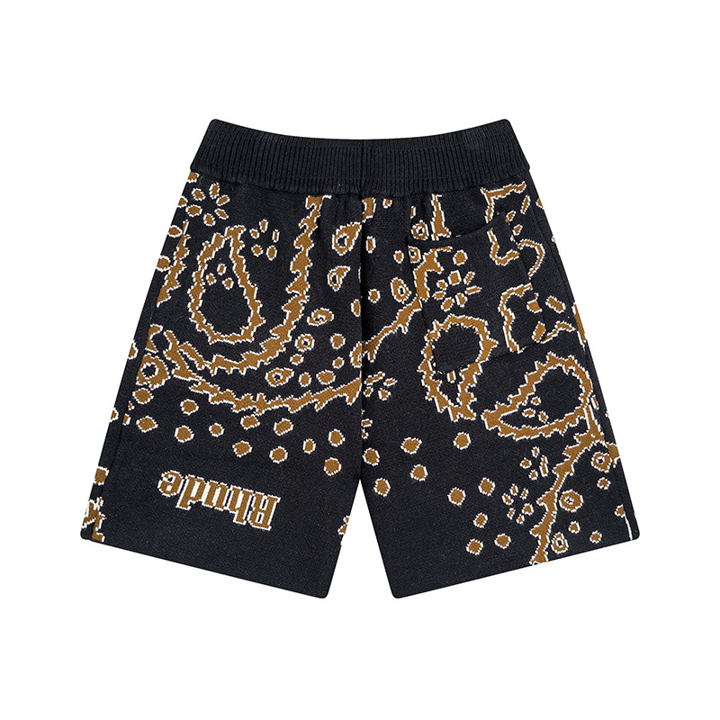 RHUDE 2023 kiváló minőségű férfi női pamut nyomtatás kültéri túlméretes húzózsinór rugalmas nyakkendő Beach szabadidős, légáteresztő rövidnadrág