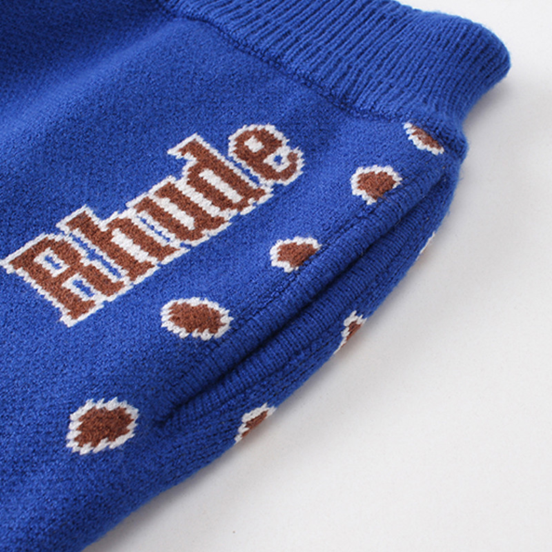 RHUDE 2023 kiváló minőségű férfi női pamut nyomtatás kültéri túlméretes húzózsinór rugalmas nyakkendő Beach szabadidős, légáteresztő rövidnadrág