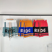 RHUDE 2023 Ανδρικά Γυναικεία Νέα βαμβακερά γράμματα υψηλής ποιότητας εκτύπωση λογότυπου υπερμεγέθη Ετικέτα για εξωτερικούς χώρους Χαβάη Φαρδιά ψυχαγωγικά σορτς μόδας