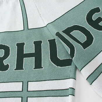 RHUDE 2023 Мъже Жени Нови памучни висококачествени щампи с лого на букви Oversize Tag Outdoor Hawaii Свободни развлекателни модни шорти
