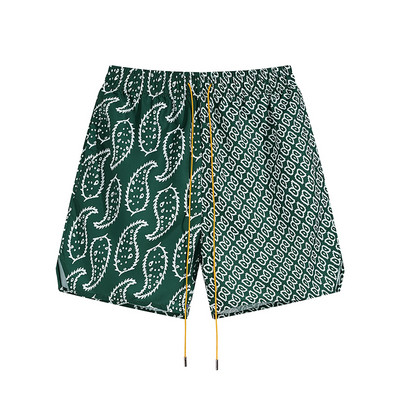 RHUDE Printing Jauns augstas kvalitātes ultrathin vīriešu sieviešu pludmales šorti elpojošs melns salaidums krāsaina aukliņa elastīga kaklasaite liela izmēra